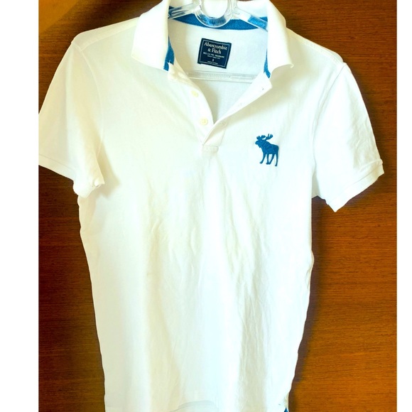 Abercrombie & Fitch Other - White Abercrombie and Fitch polo tshirt with big a&f logo